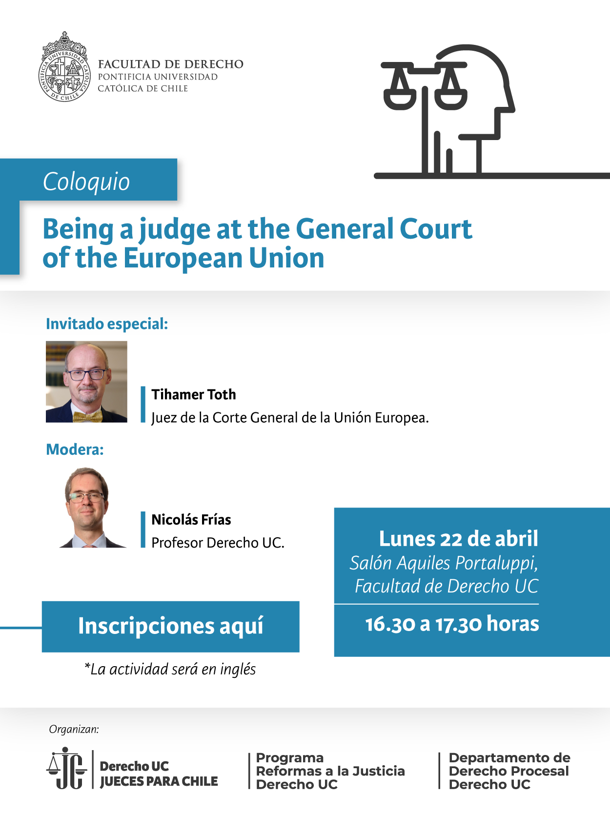 Being a judge at the General Court Afiche